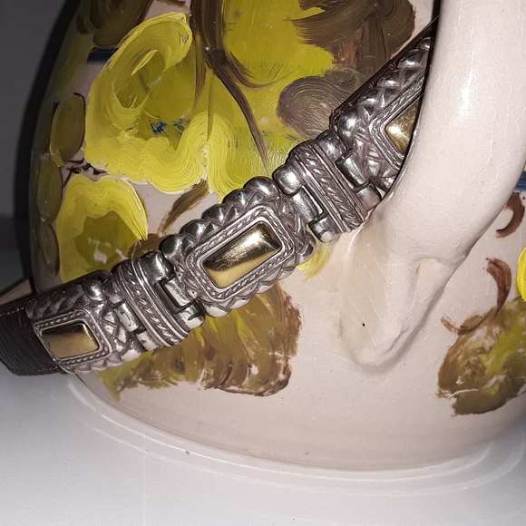 Brighton Vtg. Brown faux croc leather belt - EUC - Picture 4 of 15